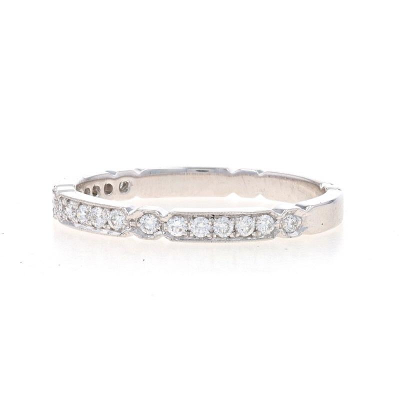 Round Cut Simon G. Diamond Wedding Band - White Gold 18k Round Brilliant .23ctw Ring For Sale