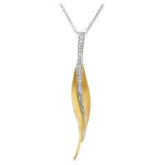 Simon G. DP113-Y Collana con ciondolo in oro giallo e bianco 18 carati 0,10 Carati