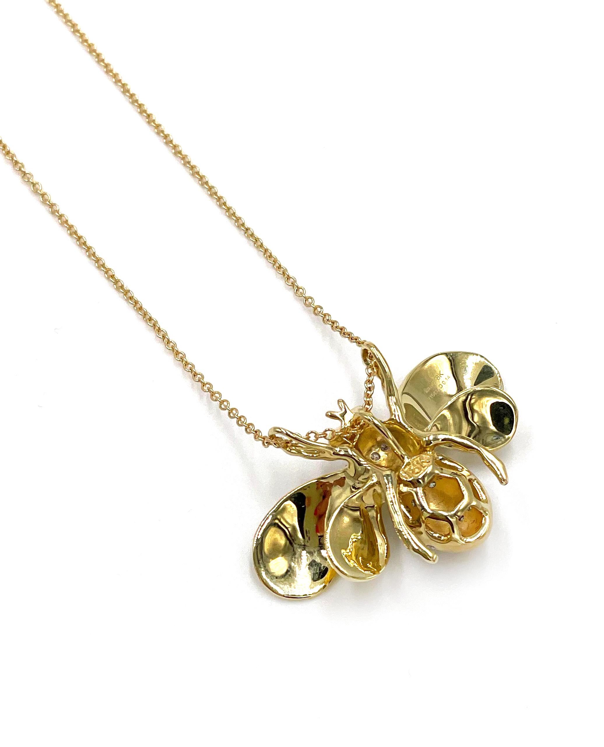 bee necklace gold
