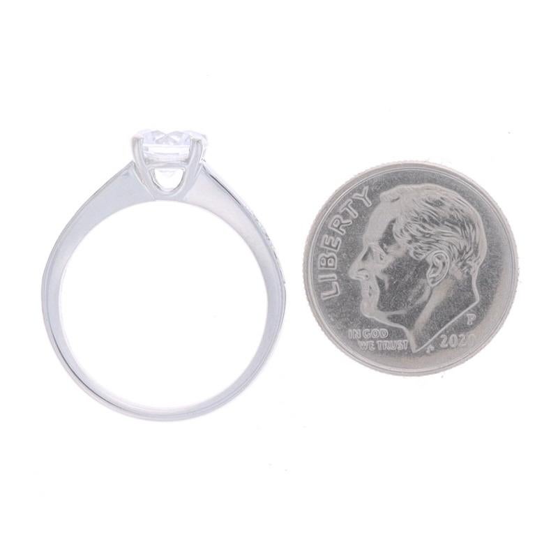 Women's or Men's Simon G. Duchess Semi-Mount Engagement Ring White Gold 18k fits 6.5mm CZ Sz6 1/2 For Sale