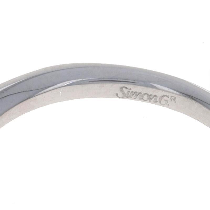 Simon G. Duchess Semi-Mount Engagement Ring White Gold 18k fits 6.5mm CZ Sz6 1/2 For Sale 1