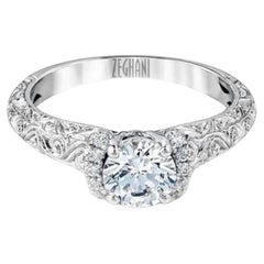 Simon G Engraved White Gold Engagement Mounting