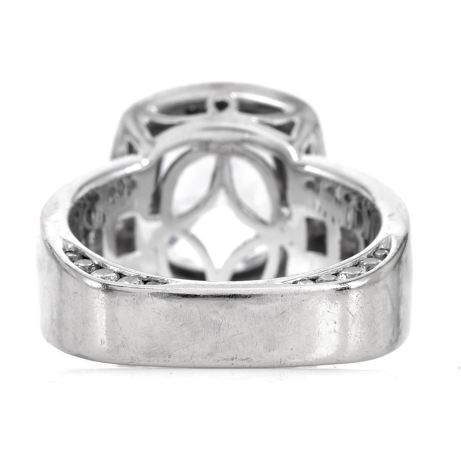 Women's or Men's Simon G. GIA 2.13ct Cushion Cut Diamond 18K Gold Halo Engagement Ring