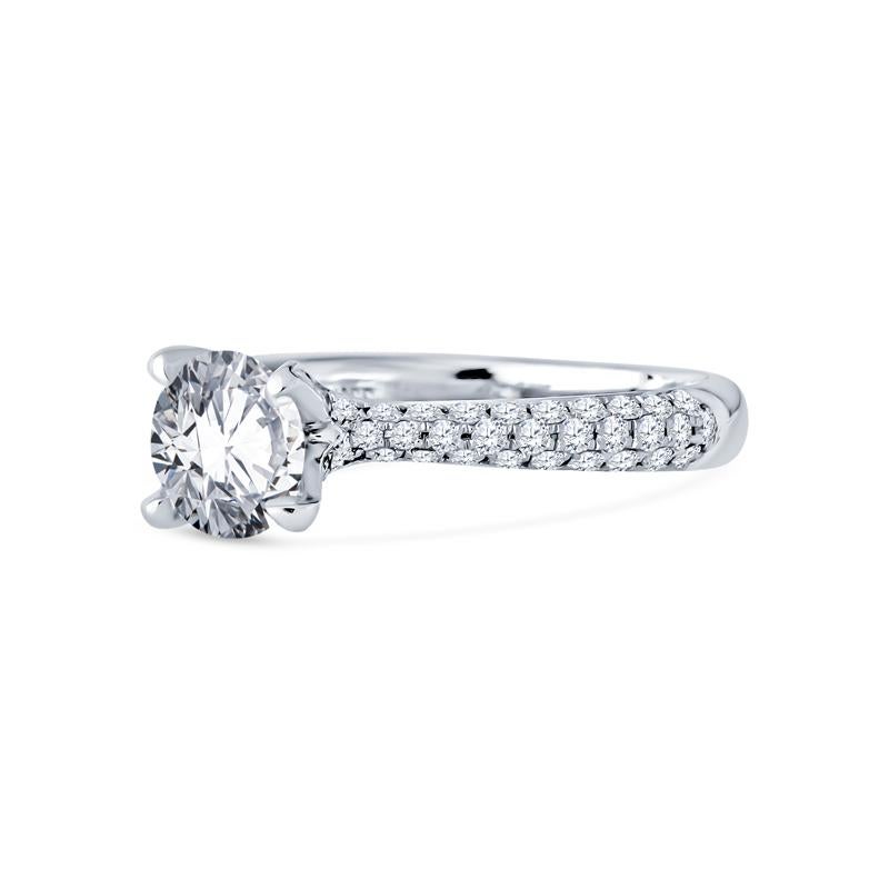 Taille ronde A Simon G Bague de fiançailles certifiée GIA 0,85 carat diamant rond brillant naturel en vente