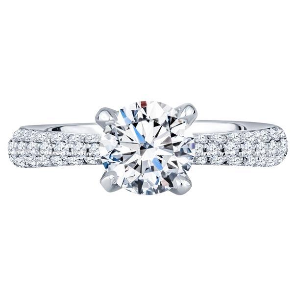 Simon G GIA Certified 0.85 Carat Natural Round Brilliant Diamond Engagement Ring