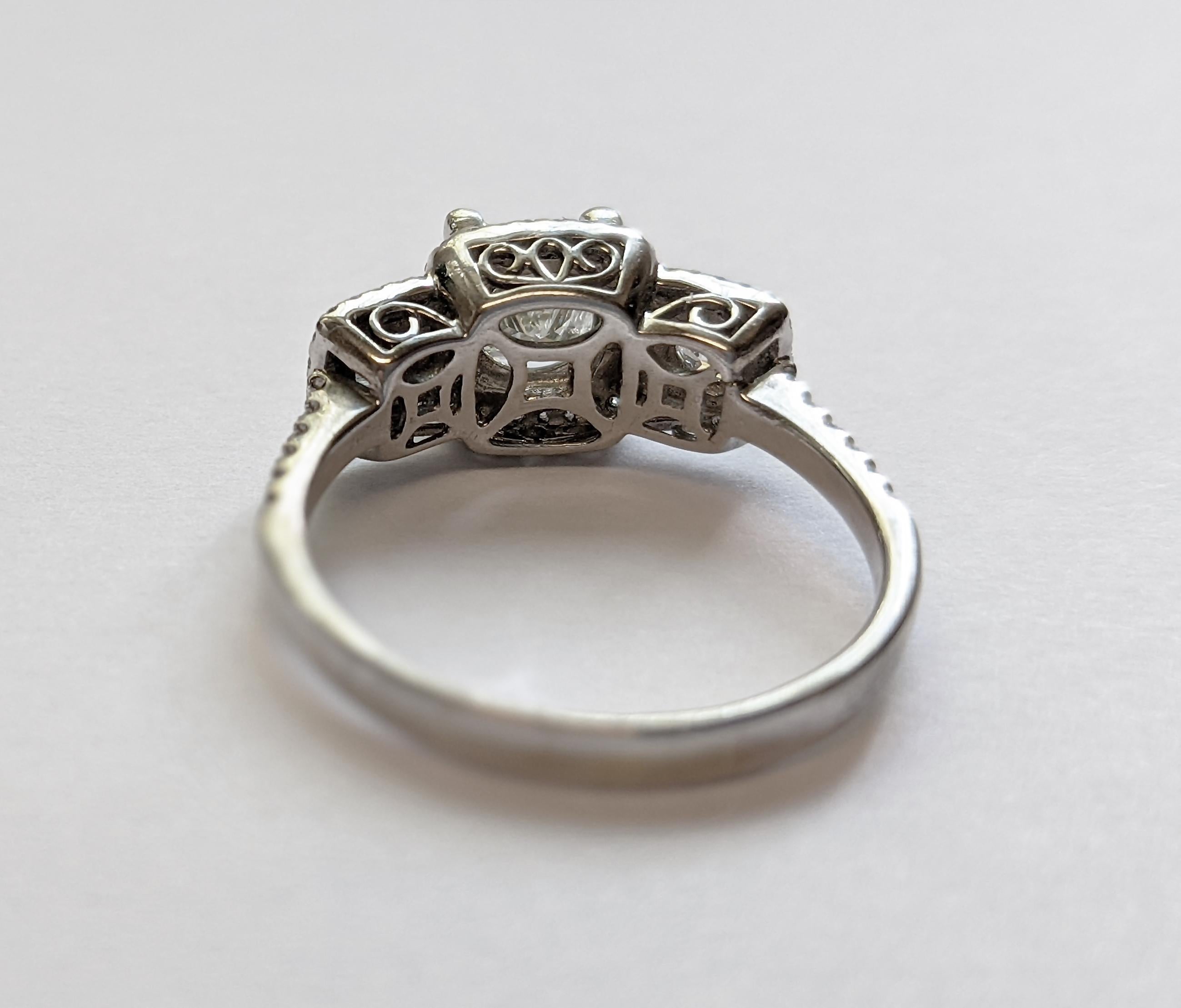 Women's Simon G GIA Princess-Cut Engagement Ring with Halo and Bespoke Diamond Jacket