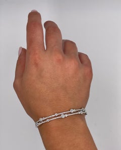 Two Row Diamond Bangle Bracelet Designed by Simon G. in 18K White Gold