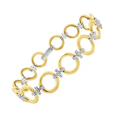 Simon G. LB2600 Pulsera de eslabones de oro bicolor de 18 quilates con diamantes