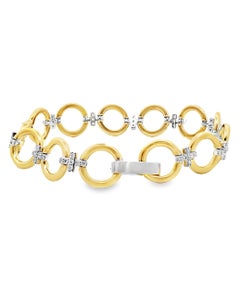 Simon G. LB2600 Bracciale A Link in oro 18K bicolore con diamanti