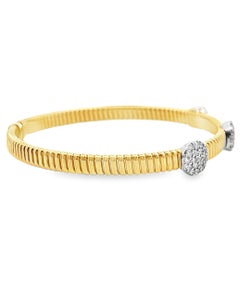 A. Simon Bracciale rigido in oro bicolore 18 carati con 3 pietre, diamanti da 0,75 carati e chiusura a magnete