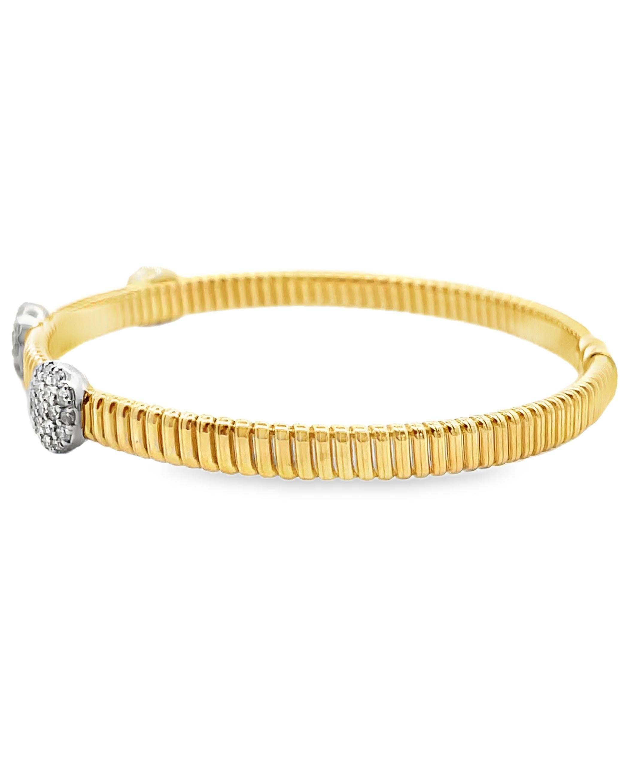Taglio rotondo A. Simon LB2759 Bracciale in oro bicolore 18 carati con diamanti in vendita