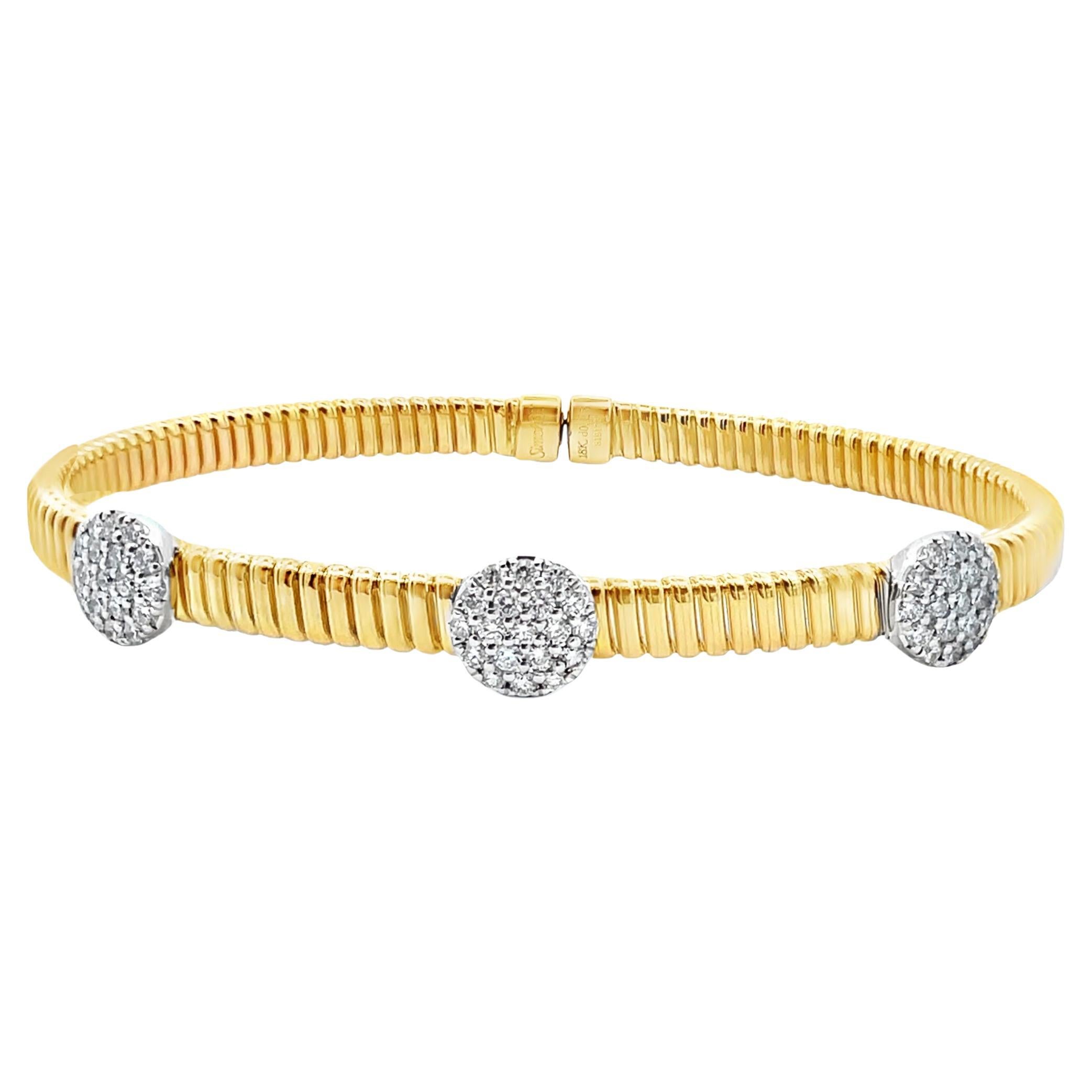 A. Simon G. LB2759 Bracelet en or bicolore 18K avec diamants