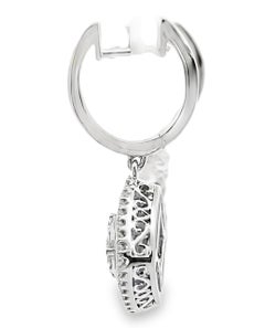 Simon G. LE4799 18K White Gold Sapphire & Diamond Geometric Drop Earrings