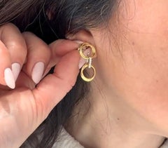 Simon G. LE4898 Pendientes Colgantes de Diamantes de Oro de Dos Tonos de 18 K