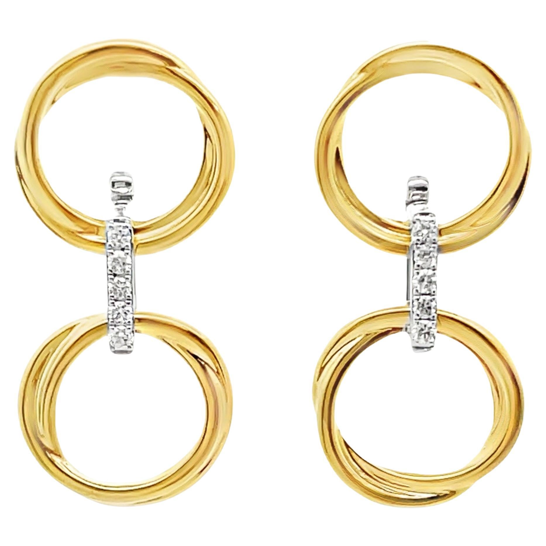 A. Simon LE4898 Orecchini con diamanti in oro bicolore 18 carati