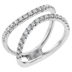 Simon G. LR1083 Double Elliptical Ring Enhancer in 18K White Gold 0.52 Carats