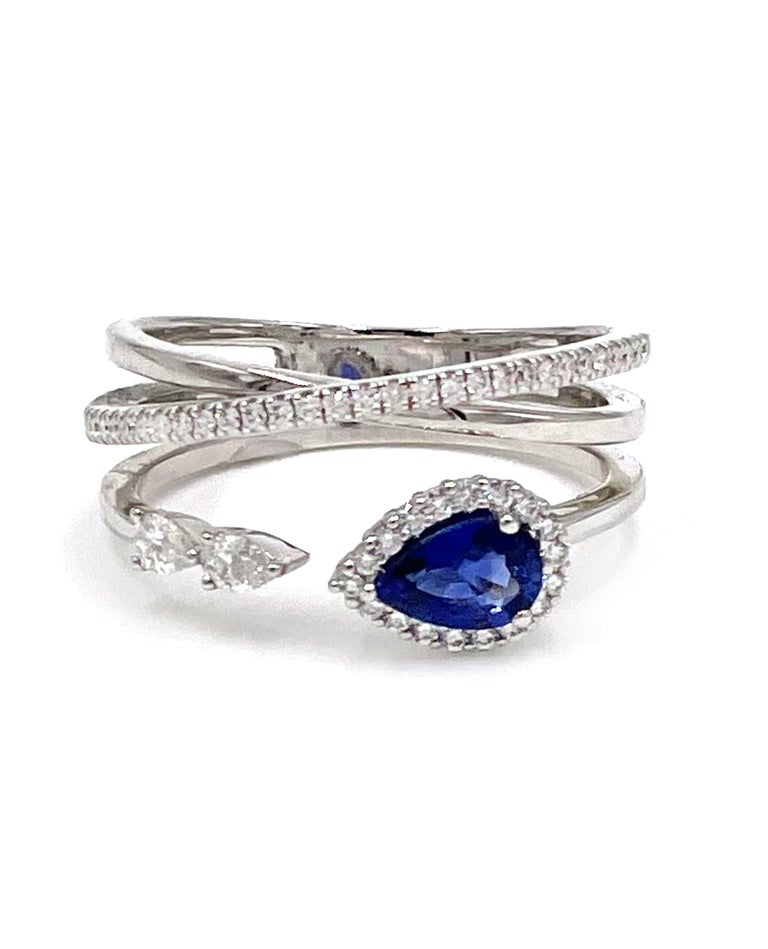 Simon G. Blue Sapphire & Diamond Butterfly Bracelet - 18K White Gold