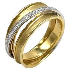 Simon G. LR2576 Diamond Woven Ring - 18K Yellow Gold