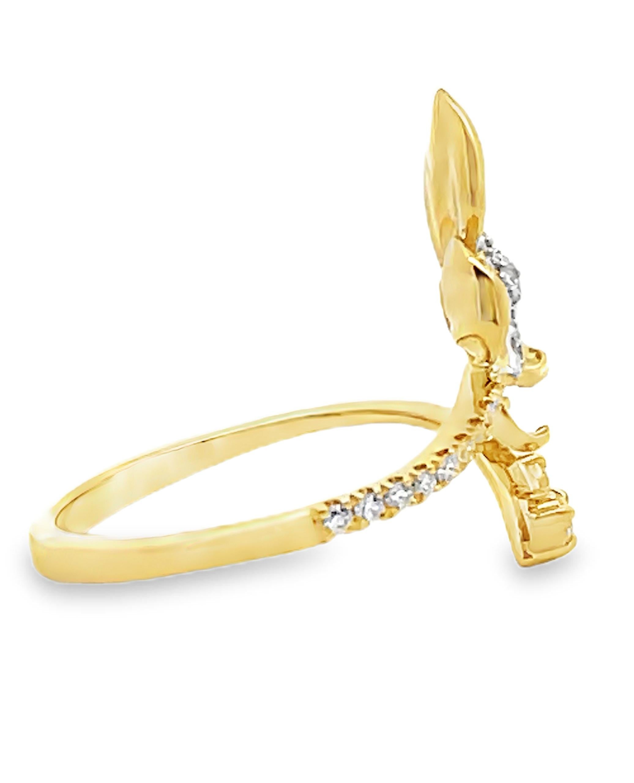 Simon G. LR2767 Anillo Bypass Mariposa con Diamantes en Nuevo estado para la venta en Old Tappan, NJ