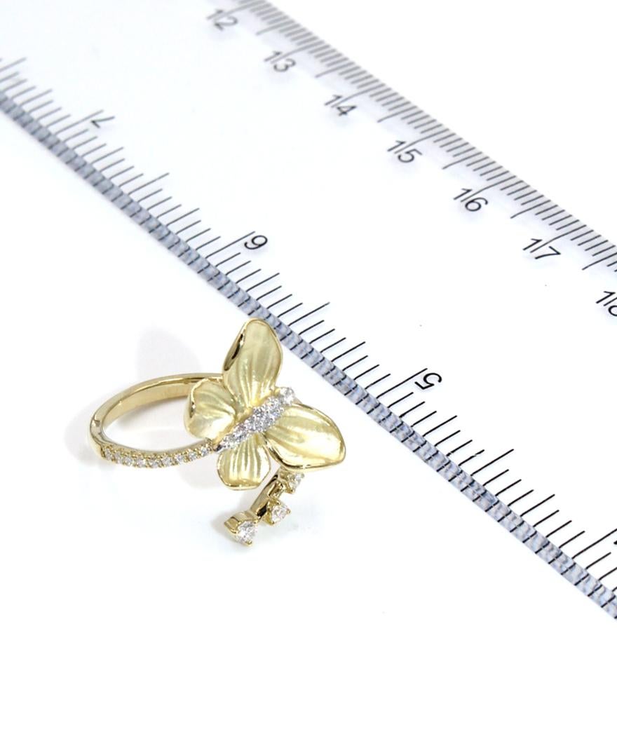 De las mujeres Simon G. LR2767 Anillo Bypass Mariposa con Diamantes en venta