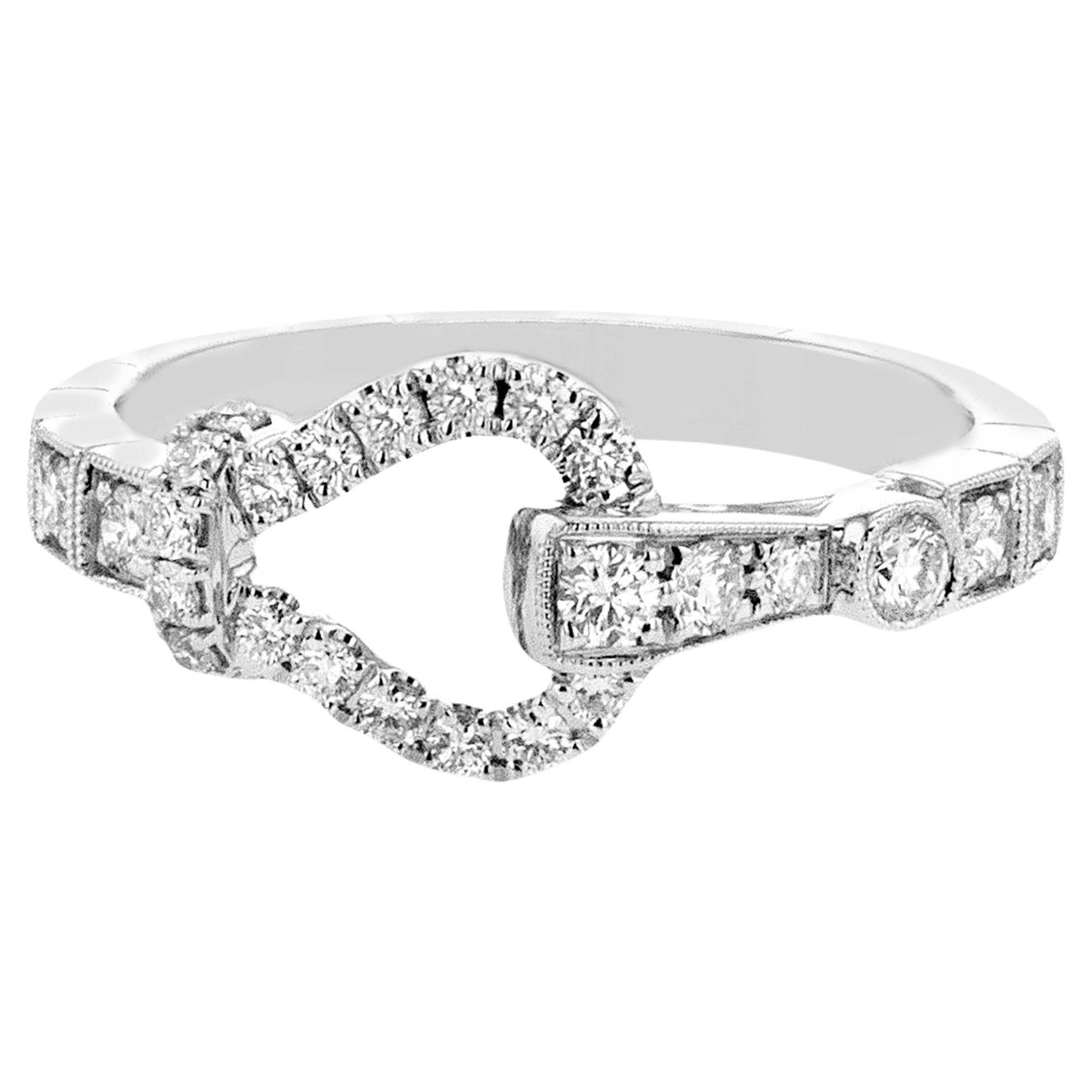 Simon G. LR3263 18K White Gold Buckle Ring