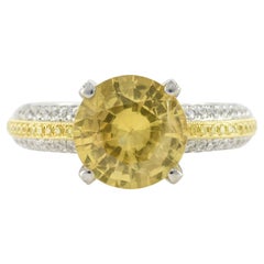 Simon G Bague en saphir jaune naturel non chauffé et diamants