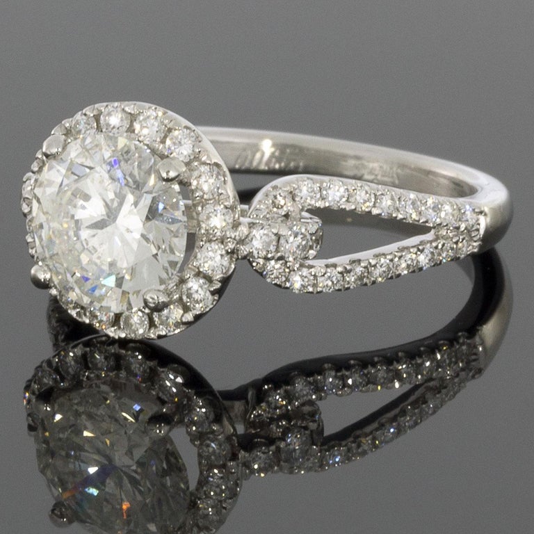 Simon G Platinum 2.04 Carat Round Diamond Passion Halo Engagement Ring ...