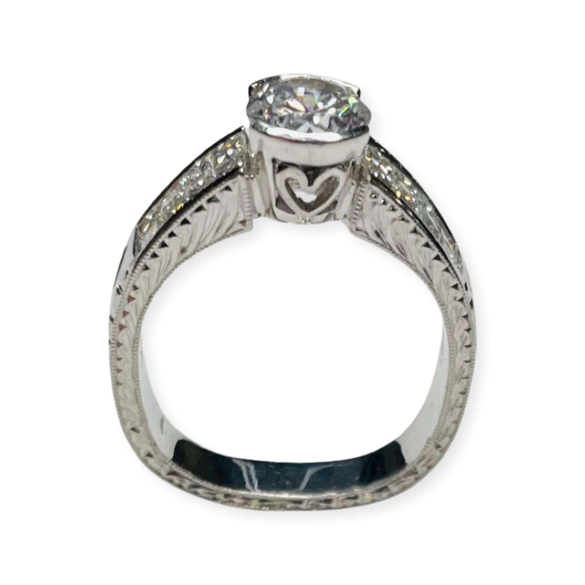Simon G Platin Unsichtbar gefasster Diamant-Verlobungsring (Zeitgenössisch) im Angebot