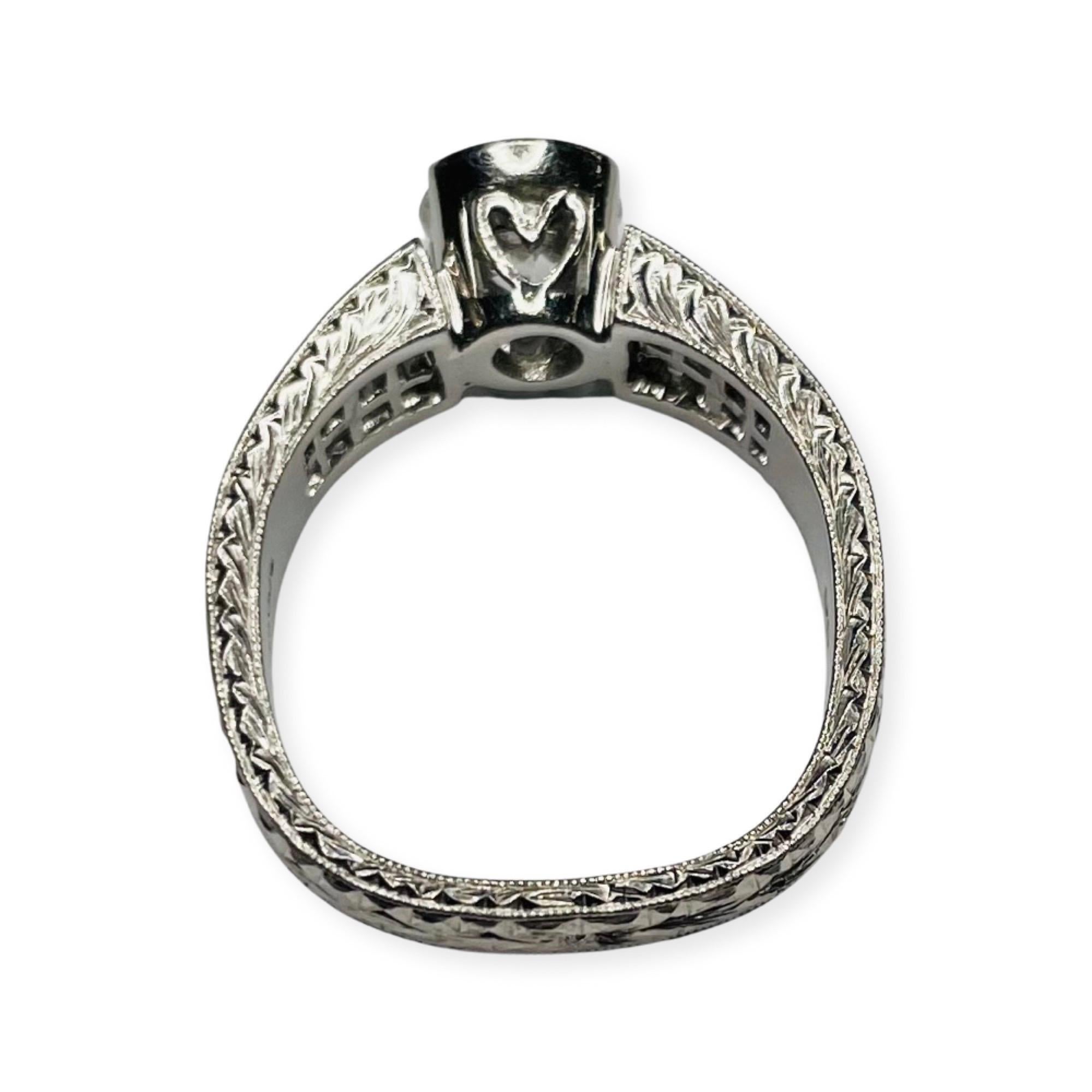 Contemporary Simon G Platinum Invisible Set Diamond Engagement Ring For Sale