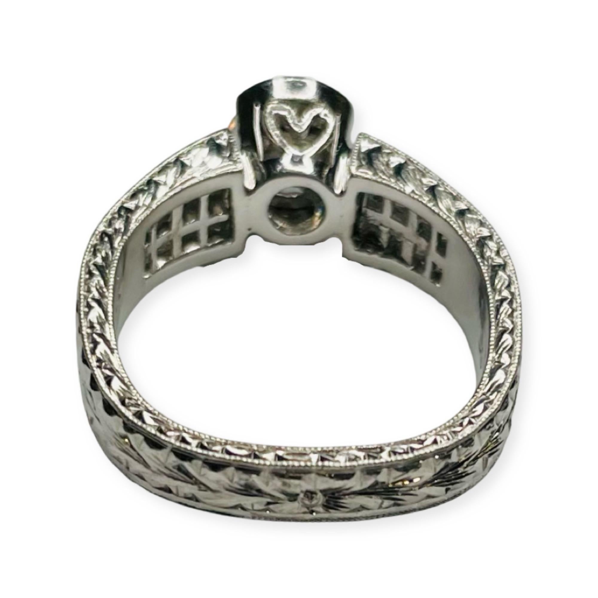 Simon G Platin Unsichtbar gefasster Diamant-Verlobungsring im Angebot 1