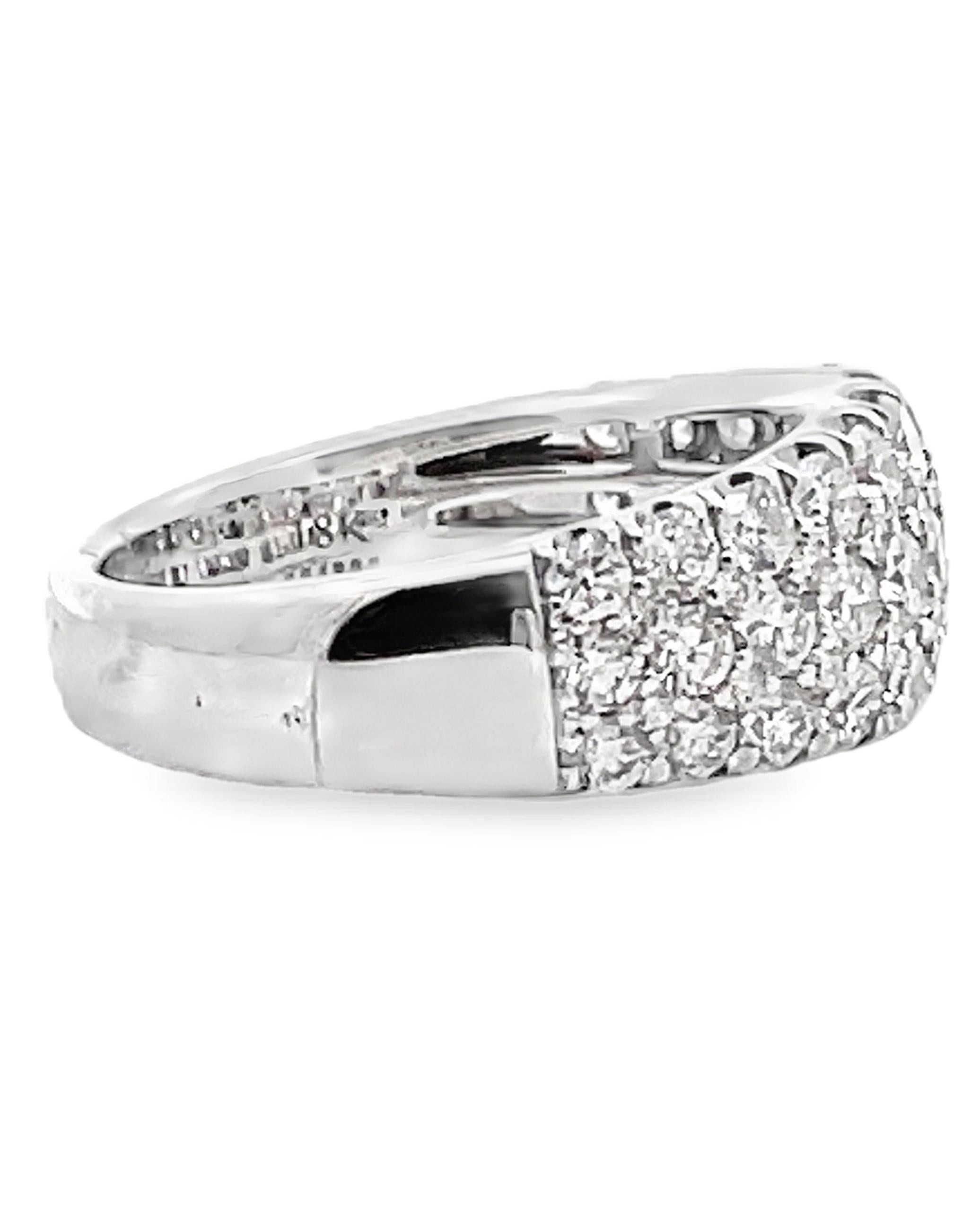 Simon G. Anillo con diamantes engastados en oro blanco de 18 quilates en venta 2