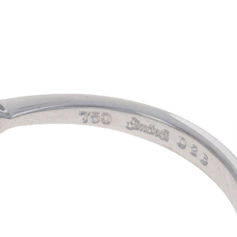 Simon G. Semi-Mount Halo Engagement Ring White Gold 18k CZ Dias .26ctw fits ~6mm For Sale 3