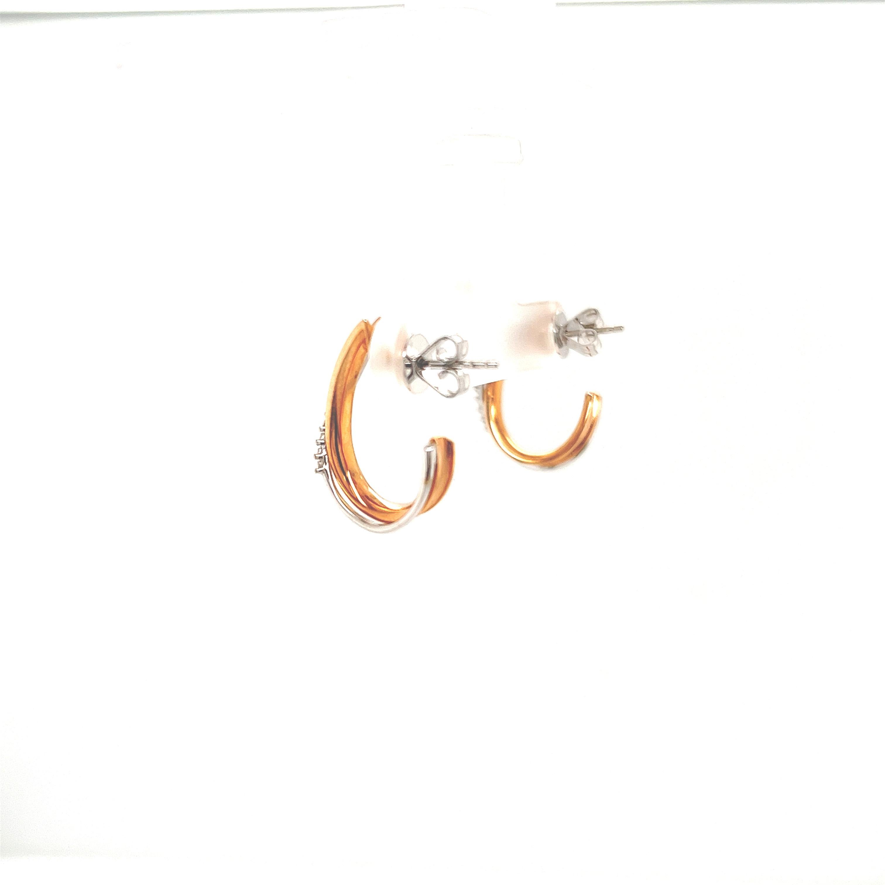 Simon G Vintage inspirierte Ohrringe aus 18 Karat Roségold und Weißgold mit 0,19 Karat Diamanten im Angebot 5