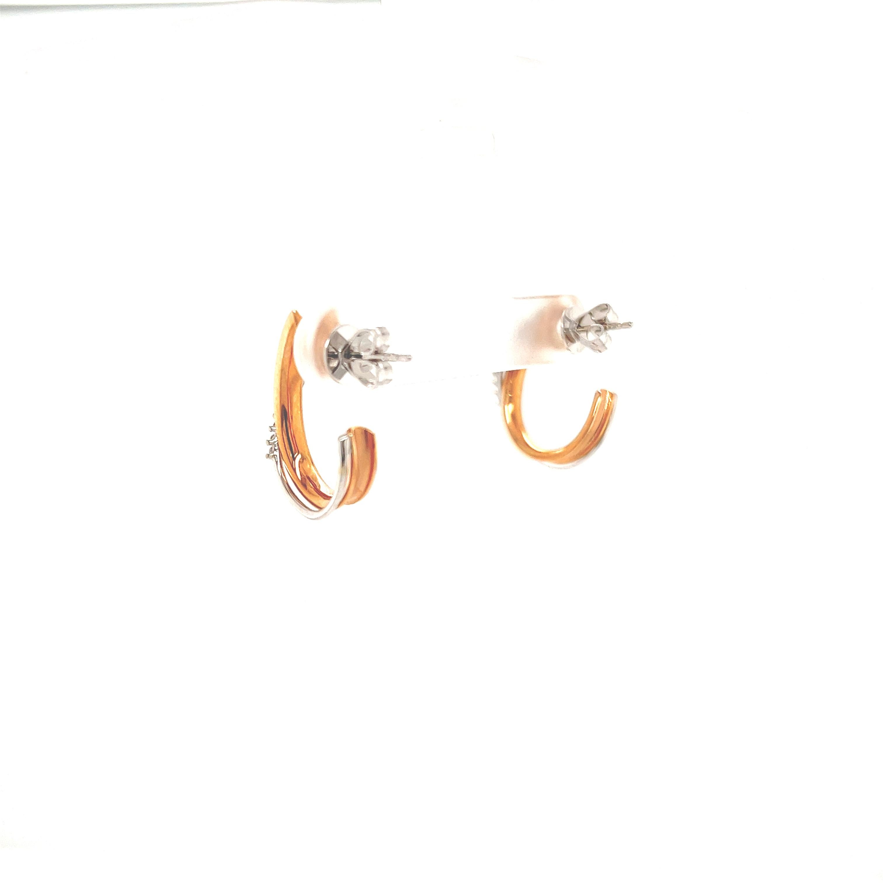 Simon G Vintage inspirierte Ohrringe aus 18 Karat Roségold und Weißgold mit 0,19 Karat Diamanten im Angebot 6