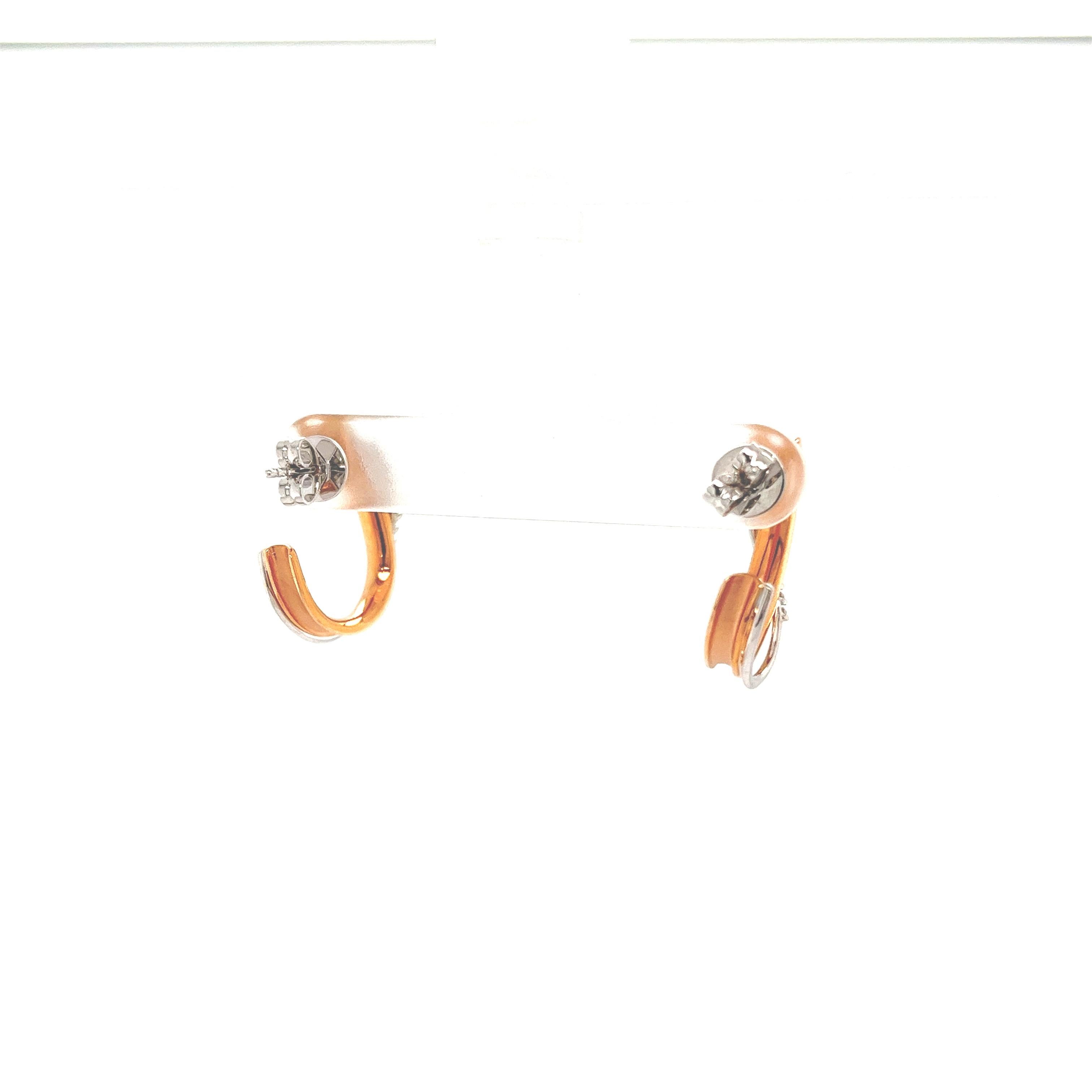 Simon G Vintage inspirierte Ohrringe aus 18 Karat Roségold und Weißgold mit 0,19 Karat Diamanten im Angebot 8