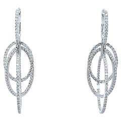 Simon G White Gold 1.72 Carat Diamond Hoop Earrings