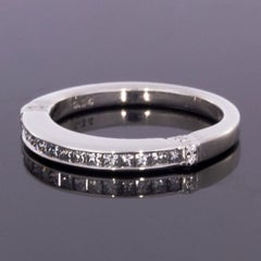 Simon G White Gold Princess Diamond Channel Wedding Band with Wraps