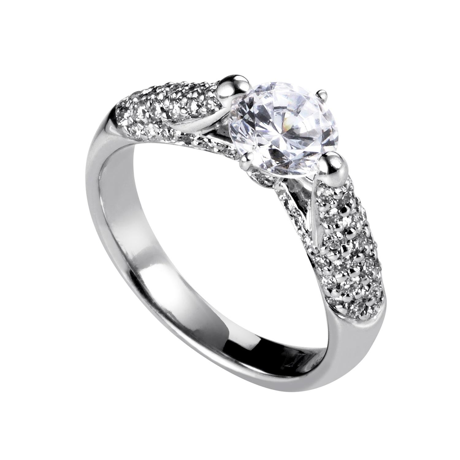 Simon G. Women's 18 Karat White Gold Diamond Engagement Ring SM8-051931