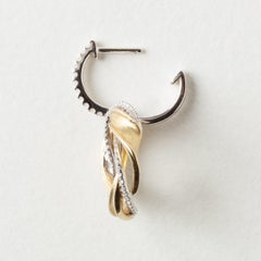 Simon G Wreath Mixed Metals 0.46ct Round Diamond Drop/Dangle Earrings