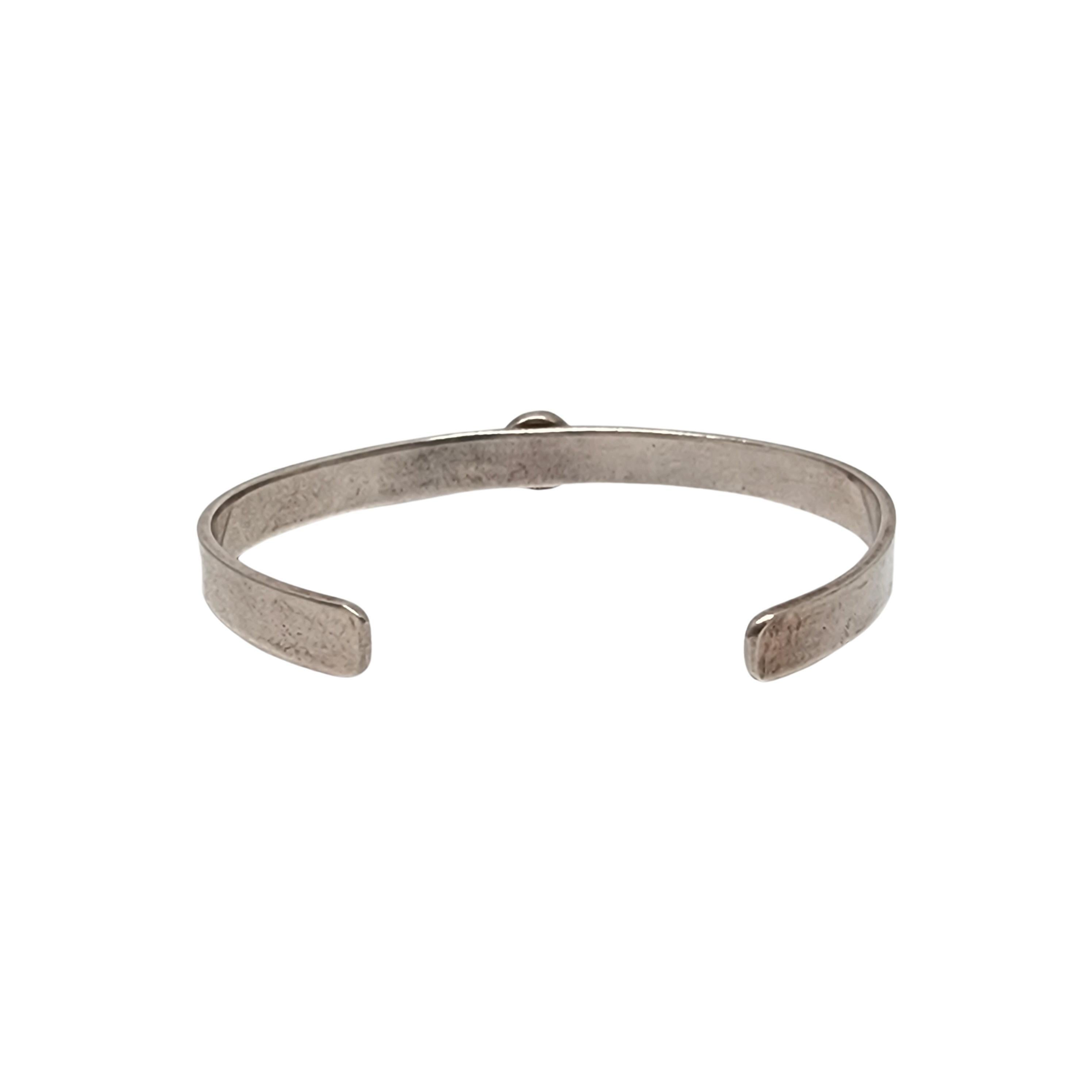 Mixed Cut Simon Garcia Santa Fe Sterling Silver Turquoise Cuff Bracelet #18193 For Sale