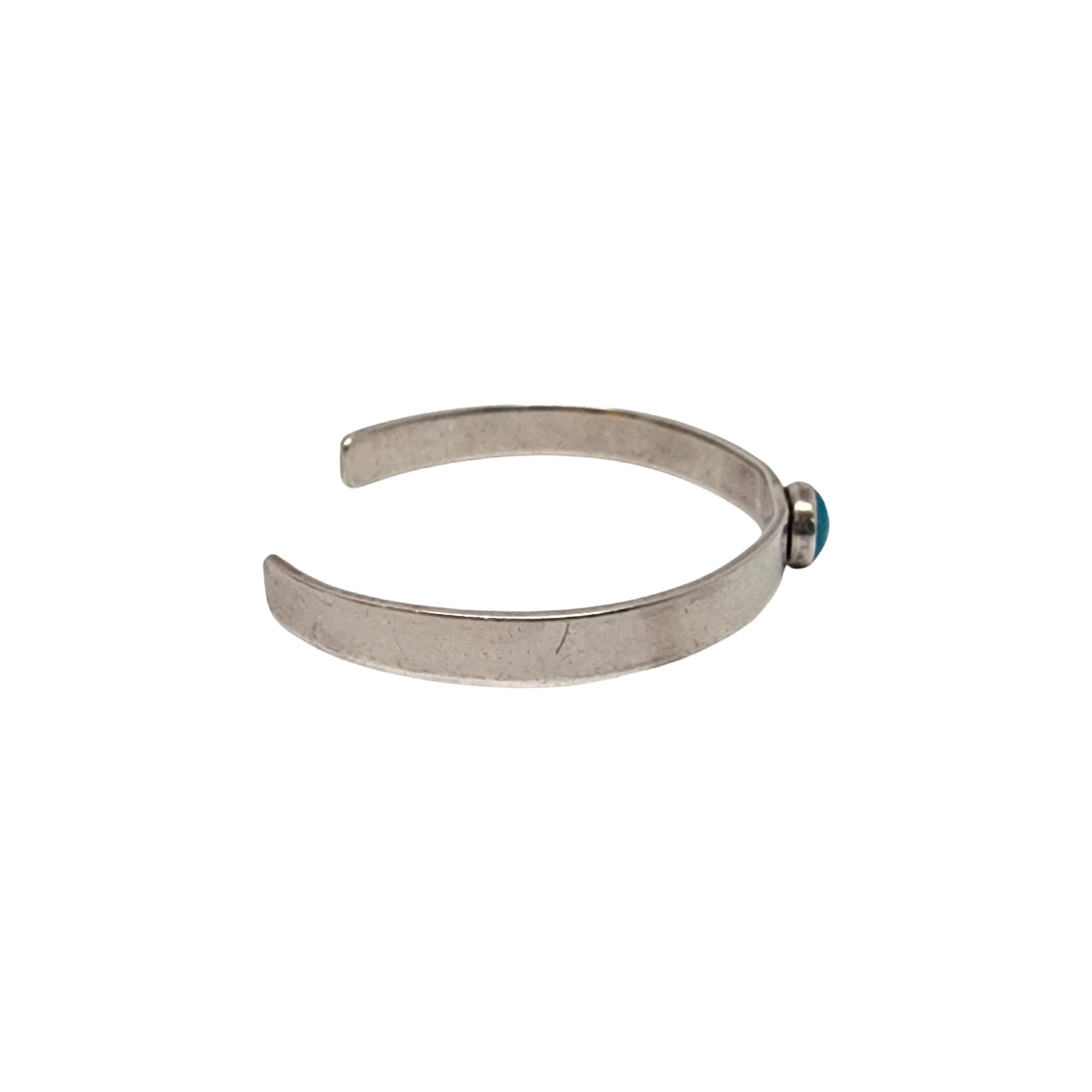 Simon Garcia Santa Fe Sterling Silver Turquoise Cuff Bracelet #18193 In Good Condition For Sale In Washington Depot, CT