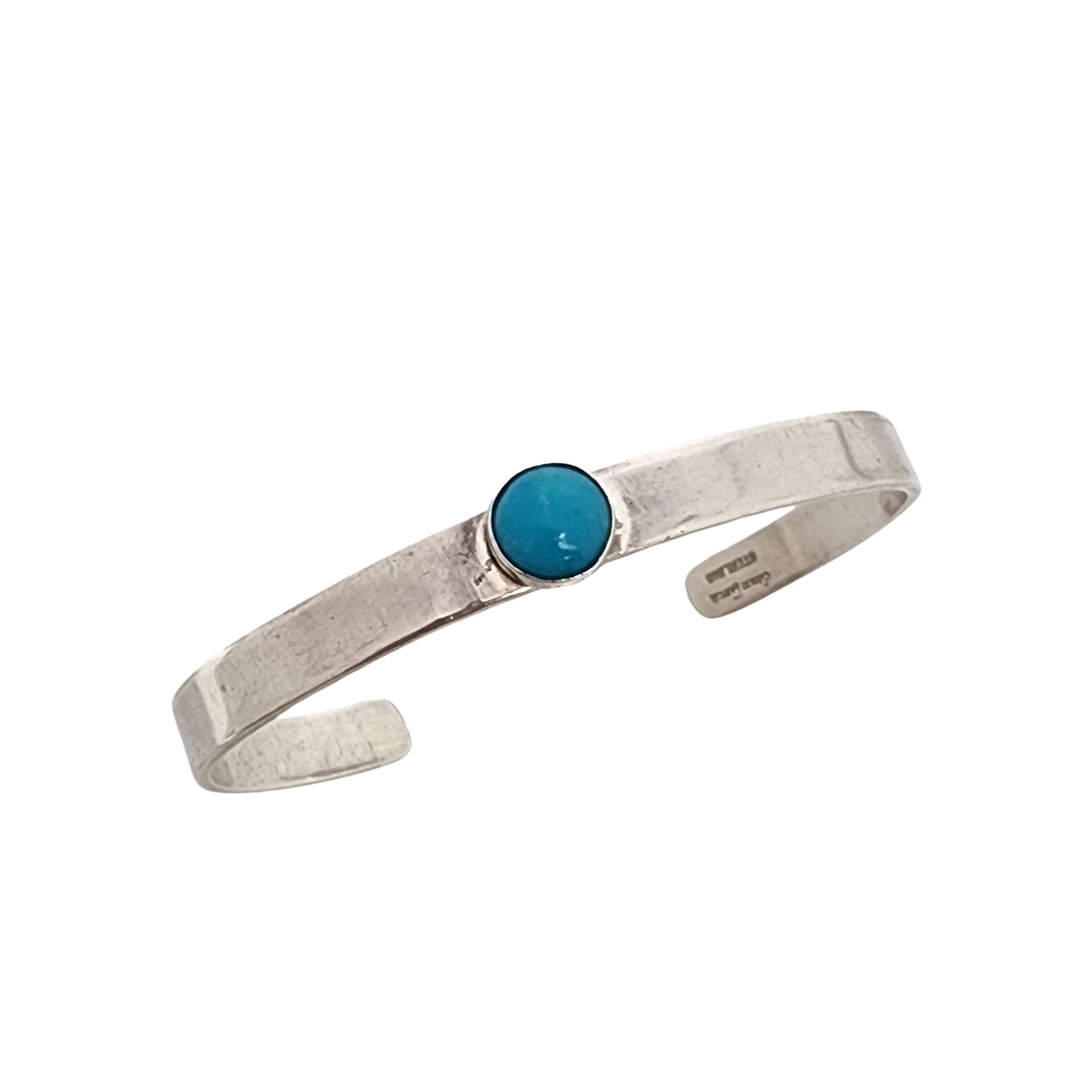 Simon Garcia Santa Fe Sterling Silver Turquoise Cuff Bracelet #18193 For Sale 1
