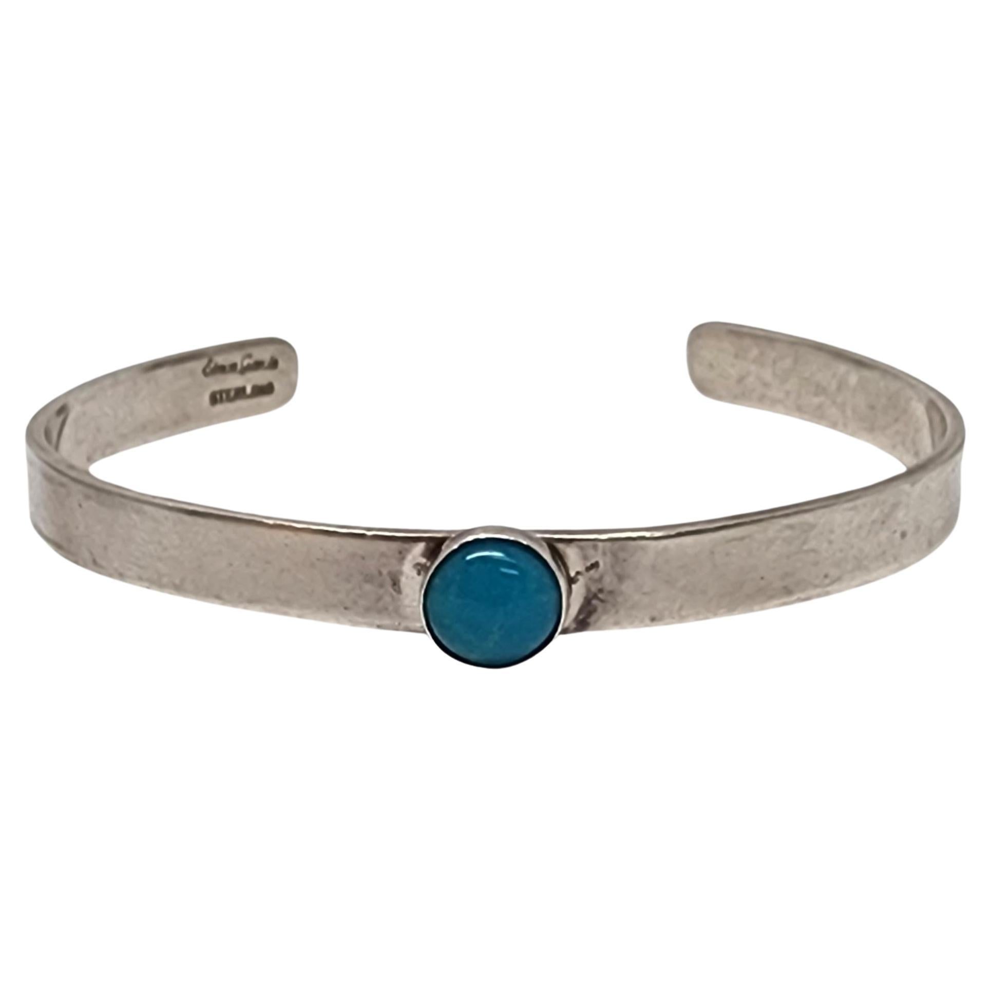 Simon Garcia Santa Fe Sterling Silver Turquoise Cuff Bracelet #18193