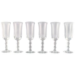 Simon Gate for Orrefors, a Set of Six Champagne Art Glasses