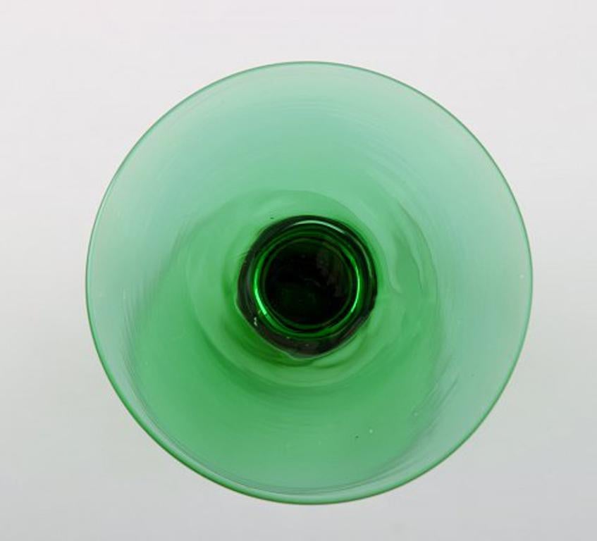 Simon Gate für Orrefors, ein Satz von drei grünen Kunstglasstücken (Schwedisch) im Angebot