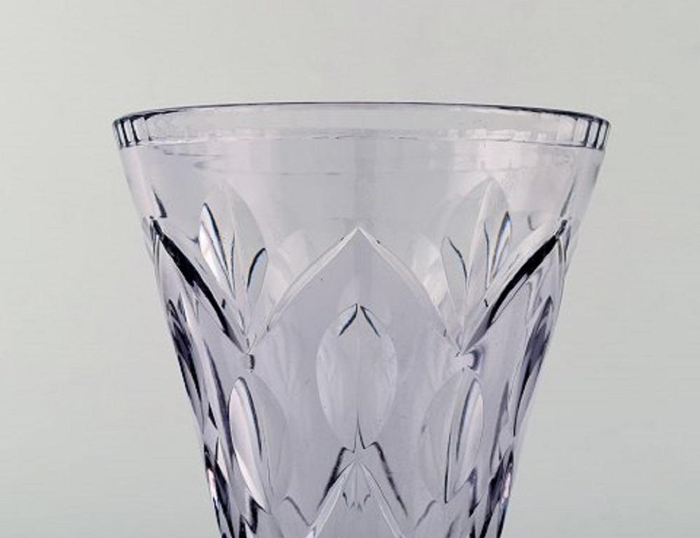 Swedish Simon Gate for Orrefors, Art Deco Vase Satin-Cut Light Purple Artificial Glass