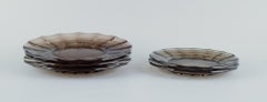 Simon Gate for Orrefors/Sandvik. Set of five Art Deco glass plates