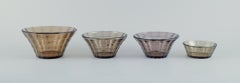 Simon Gate for Orrefors/Sandvik. Set of four Art Deco bowls in glass.