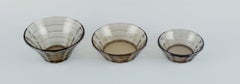 Simon Gate for Orrefors/Sandvik. Set of three Art Deco bowls in glass.