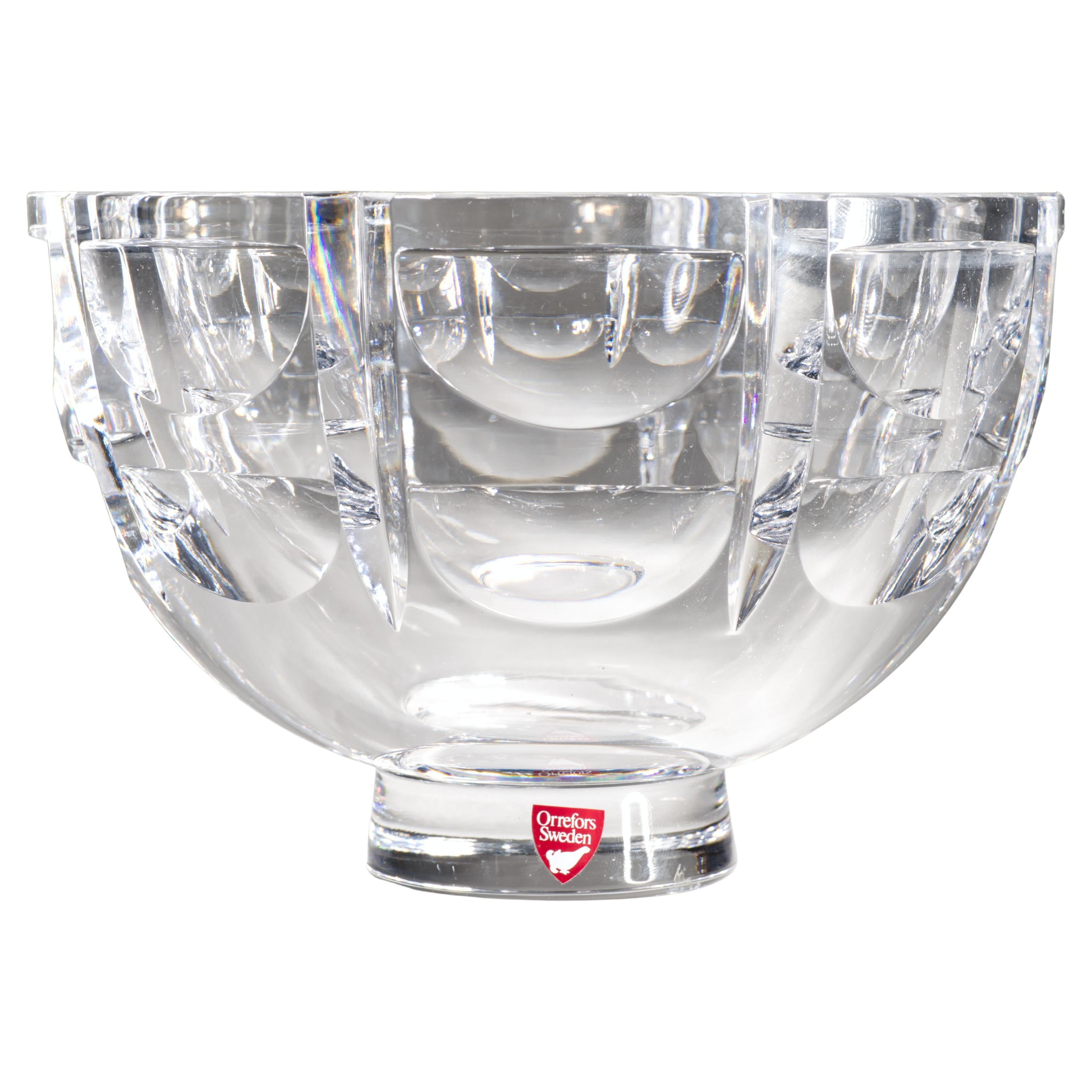 Simon Gate for Orrefors Thousand Windows Art Deco Crystal Bowl, in Box